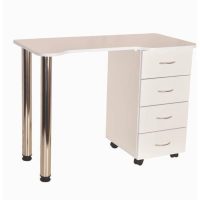 שולחן ציפורניים 2 רגליים ניקל עץ - S05